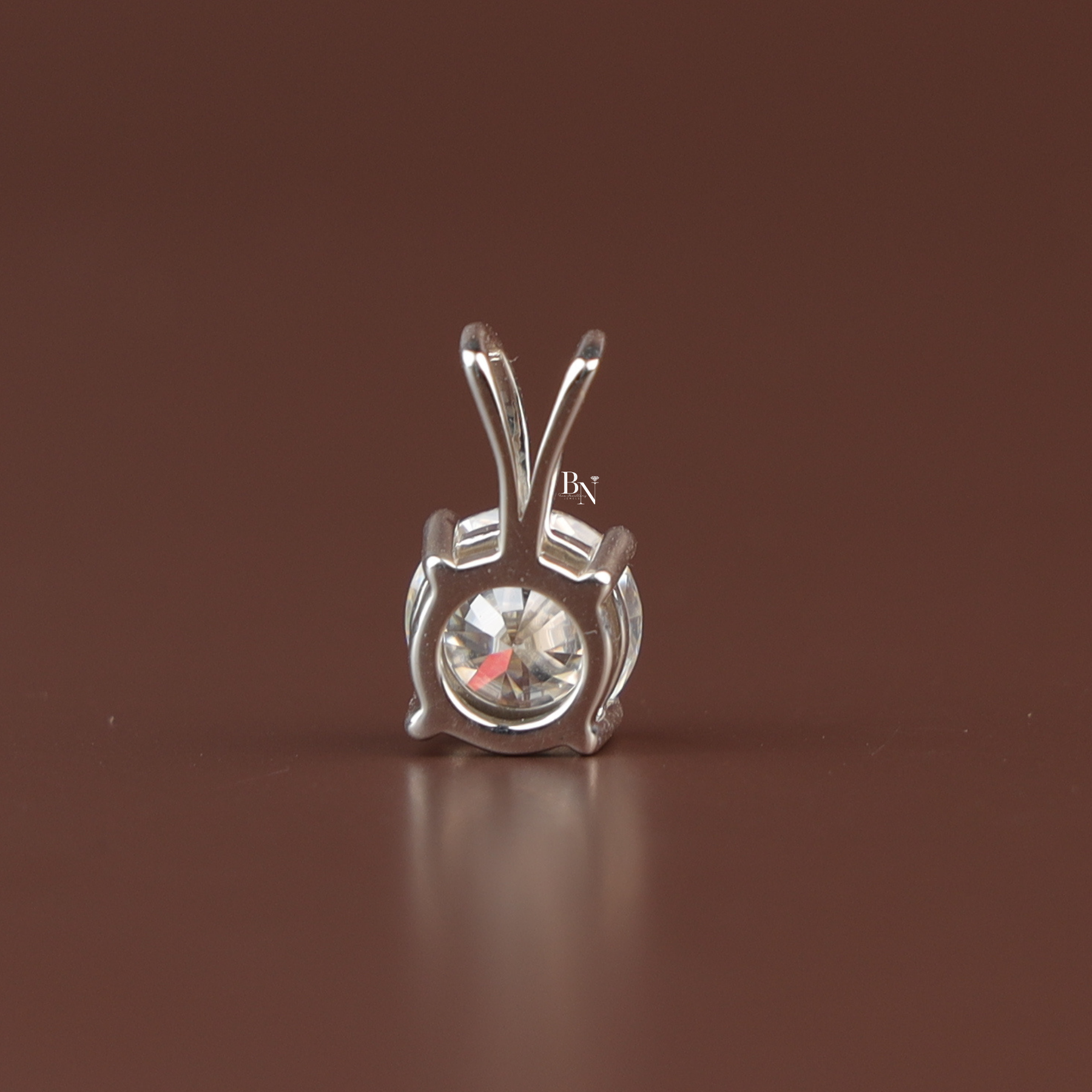 Lab Grown Diamond Pendant Necklace, 2 Carat Round Solitaire Necklace, Four Prong Diamond Charm