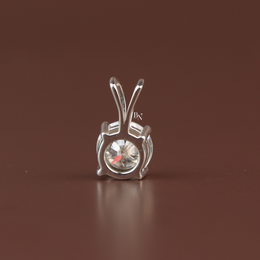 Lab Grown Diamond Pendant Necklace, 2 Carat Round Solitaire Necklace, Four Prong Diamond Charm