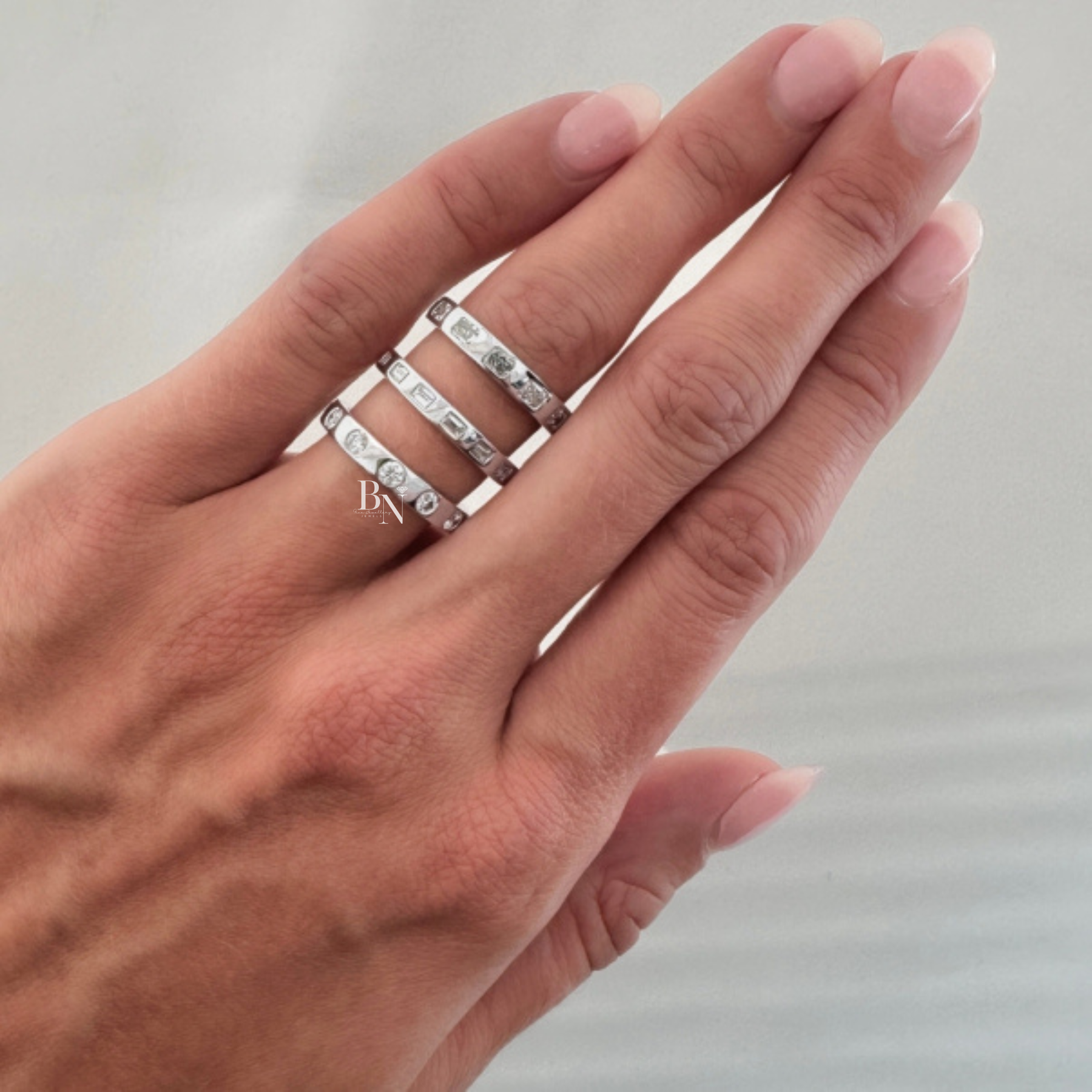 Radiant Cut Lab Diamond Band, 1.20 CTW Flush Set Wedding Ring, 14K Gold Bridal Stacking Ring