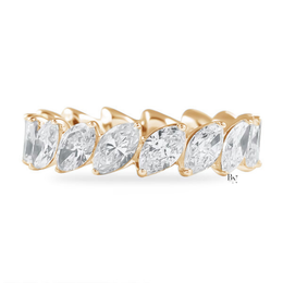 Marquise Lab Diamond Eternity Band, 3.40 CTW Slanted Wedding Ring, 5.1mm White Gold Anniversary Band