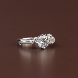 Cluster Ring, Lab Grown Diamond Ring, Asymmetrical Ring, White Gold Statement Ring, Unique Ring