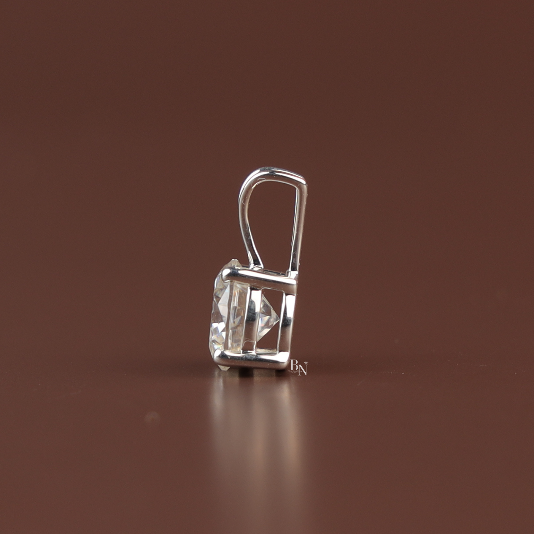Lab Grown Diamond Pendant Necklace, 2 Carat Round Solitaire Necklace, Four Prong Diamond Charm