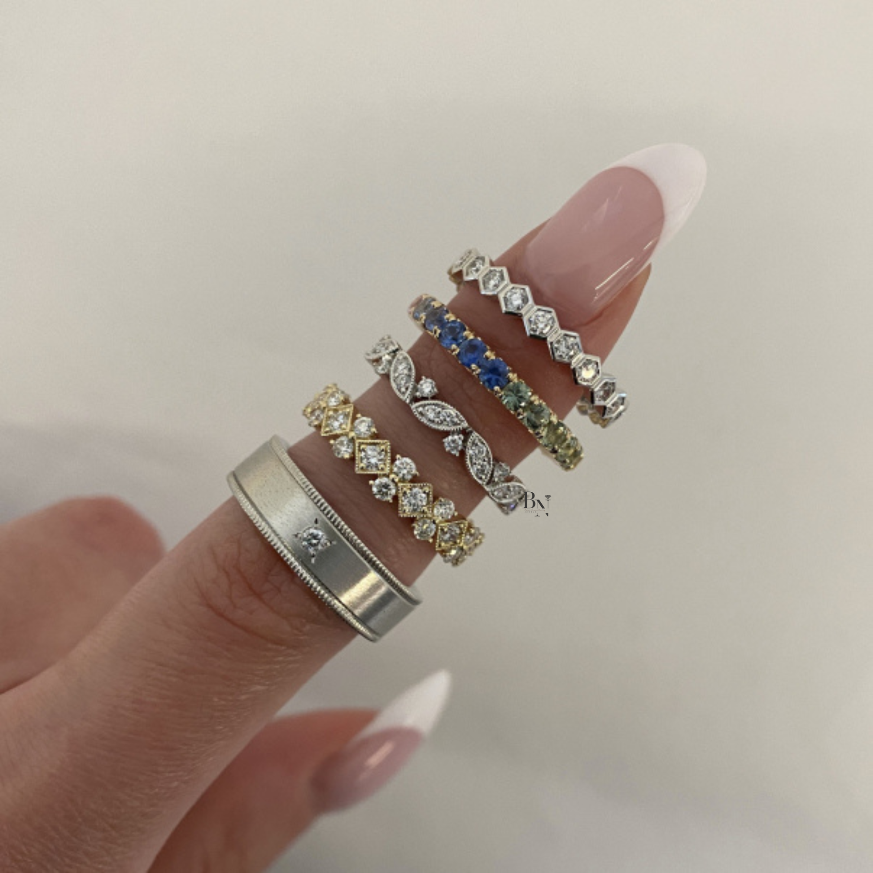 Vintage Floral Lab Diamond Wedding Band, 14K Gold Milgrain Eternity Ring, 0.40 CTW Round Cut