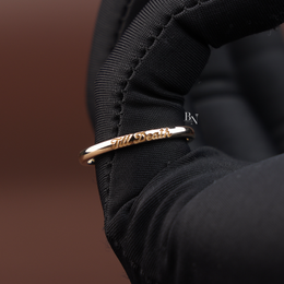 Till Death Wedding Band Set, 14K Gold Couple Rings, Matching Engraved Bands, Script Wedding Ring Set