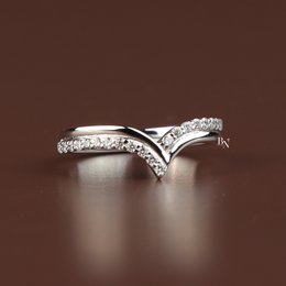 V Curved Lab Grown Diamond Wedding Band, 0.25ct V Shaped Contour Ring