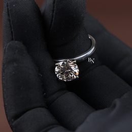 2ct Round Lab Grown Diamond Engagement Ring, 4 Prong Solitaire Ring, Classic Minimalist