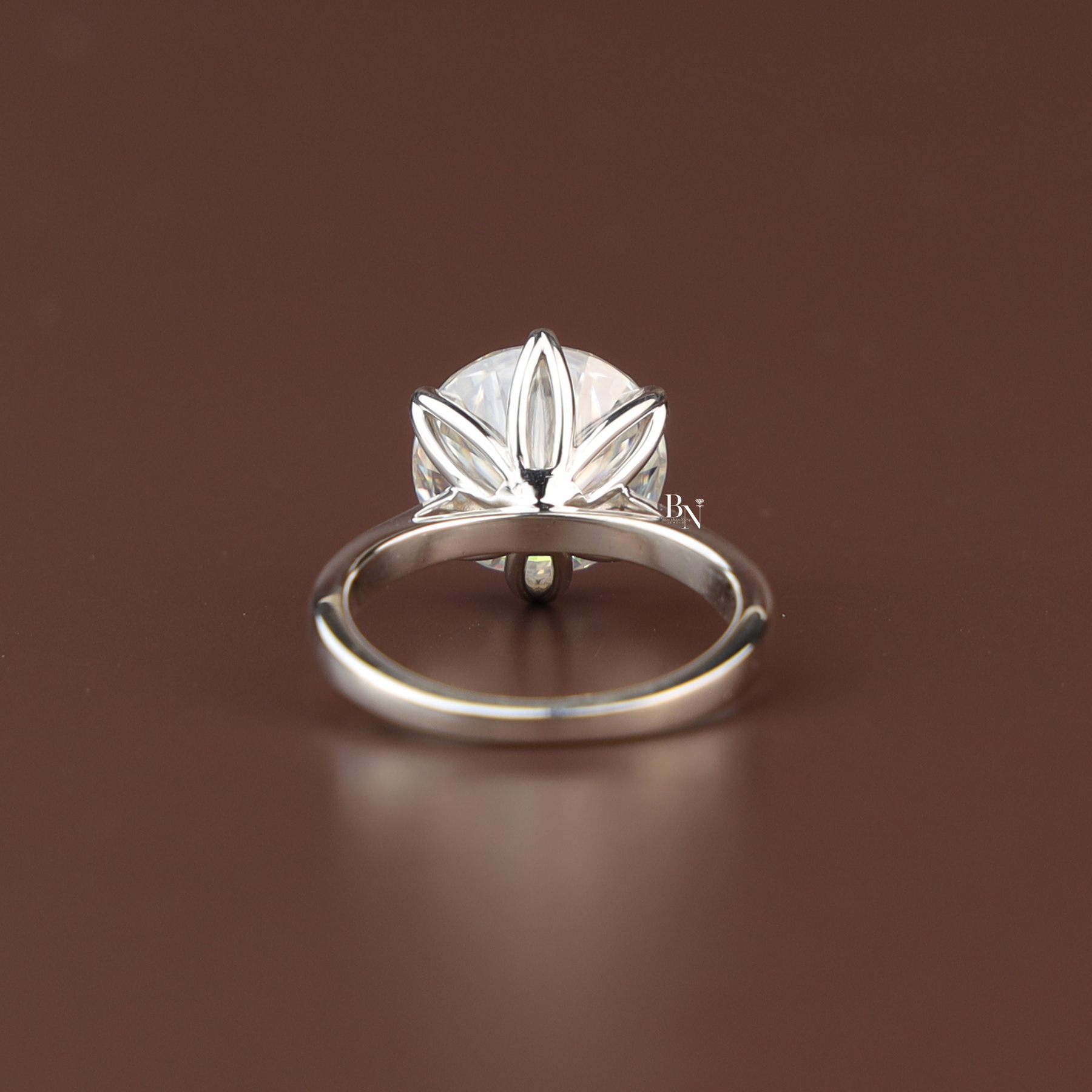 Round Cut Lab Grown Diamond Engagement Ring, 4 Carat Solitaire Ring, Six Prong White Gold Ring