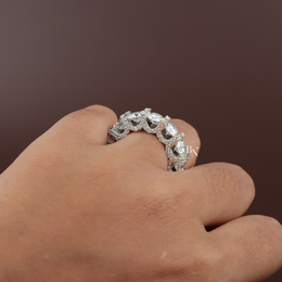 8.50 CT Full Eternity Band, Round Cut Lab Grown Diamond Wedding Ring, Shared Prong Eternity Ring