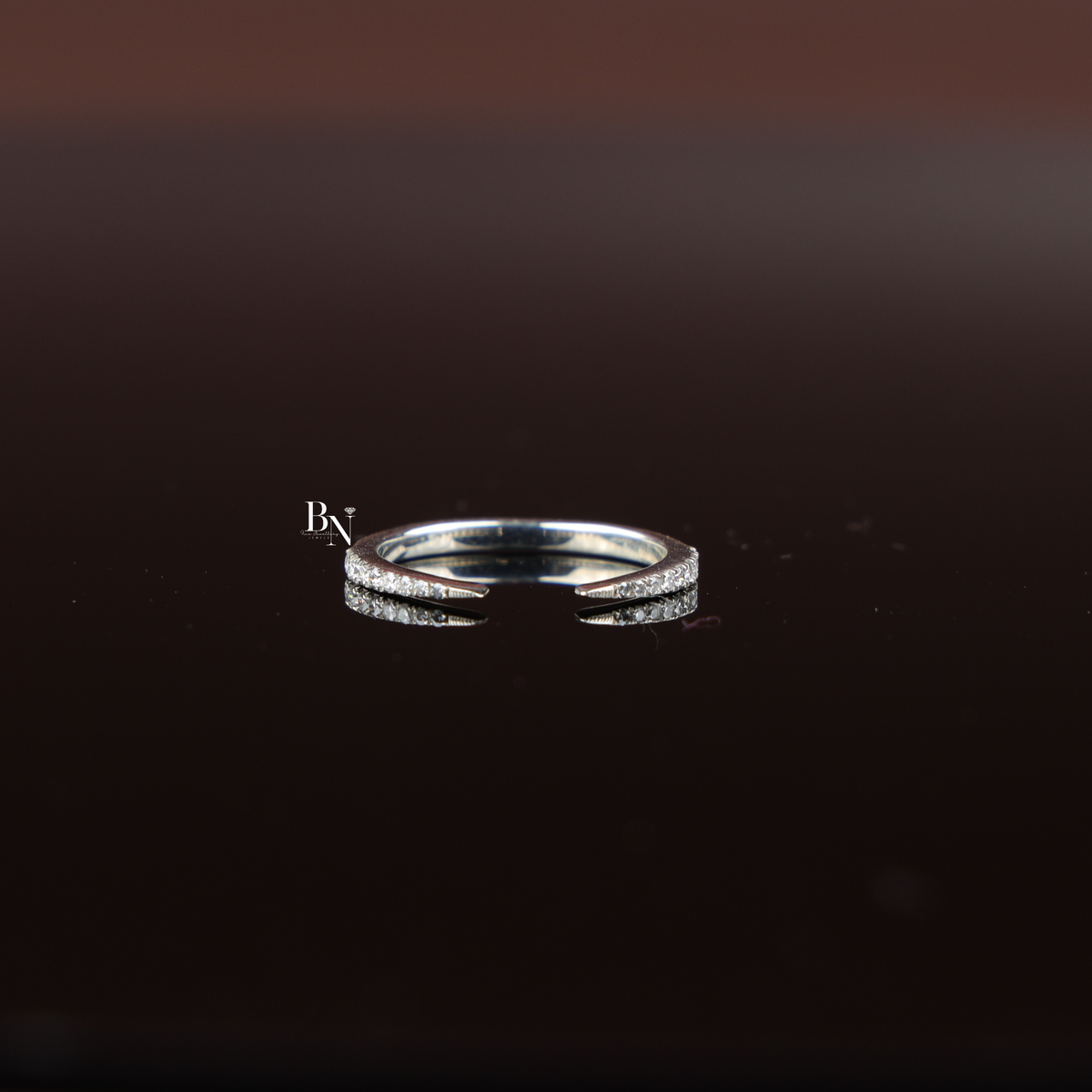 Open Lab-Grown Diamond Ring, Minimalist Stacking Gap Band, Delicate Pavé Diamond Ring