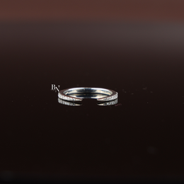 Open Lab-Grown Diamond Ring, Minimalist Stacking Gap Band, Delicate Pavé Diamond Ring