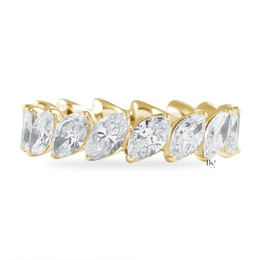 Marquise Lab Diamond Eternity Band, 3.40 CTW Slanted Wedding Ring, 5.1mm White Gold Anniversary Band