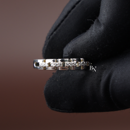 Lab Grown Diamond Unisex Band, Geometric Link Wedding Ring,0.25 ctw