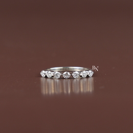 Lab Grown Diamond Wedding Band, 0.4 Ctw Round Stackable Ring, Dainty White Gold Band, Minimalist