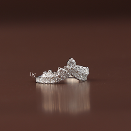 Stacking Band Lab Grown Diamond Curved , 1 CTW V Shaped Chevron Nesting Ring, Crown Tiara Wedding Band