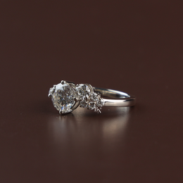 Cluster Ring, Lab Grown Diamond Ring, Asymmetrical Ring, White Gold Statement Ring, Unique Ring