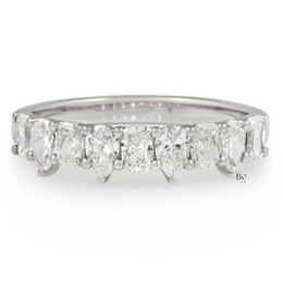 Alternating Pear and Radiant Lab Diamond Wedding Band, 0.90 CTW Half Eternity Ring, Dainty Stackable