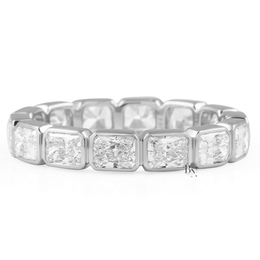 East West Radiant Cut Eternity Band, Lab Grown Diamond Bezel Wedding Ring, 14K Gold 2 Carat Stacking Ring