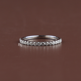 0.40ct Lab Grown Diamond Band, Round Cut Half Eternity Wedding Ring, Dainty Stackable Anniversary Ring