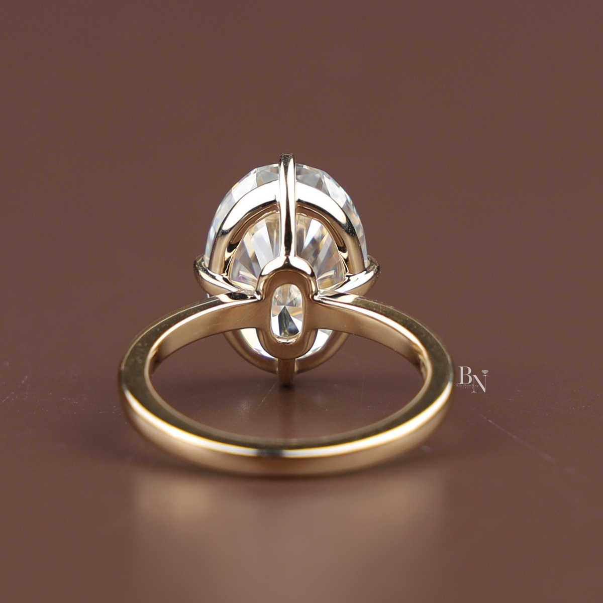 6 Carat Oval Cut Lab Grown Diamond Engagement Ring, Solitaire Gold Ring