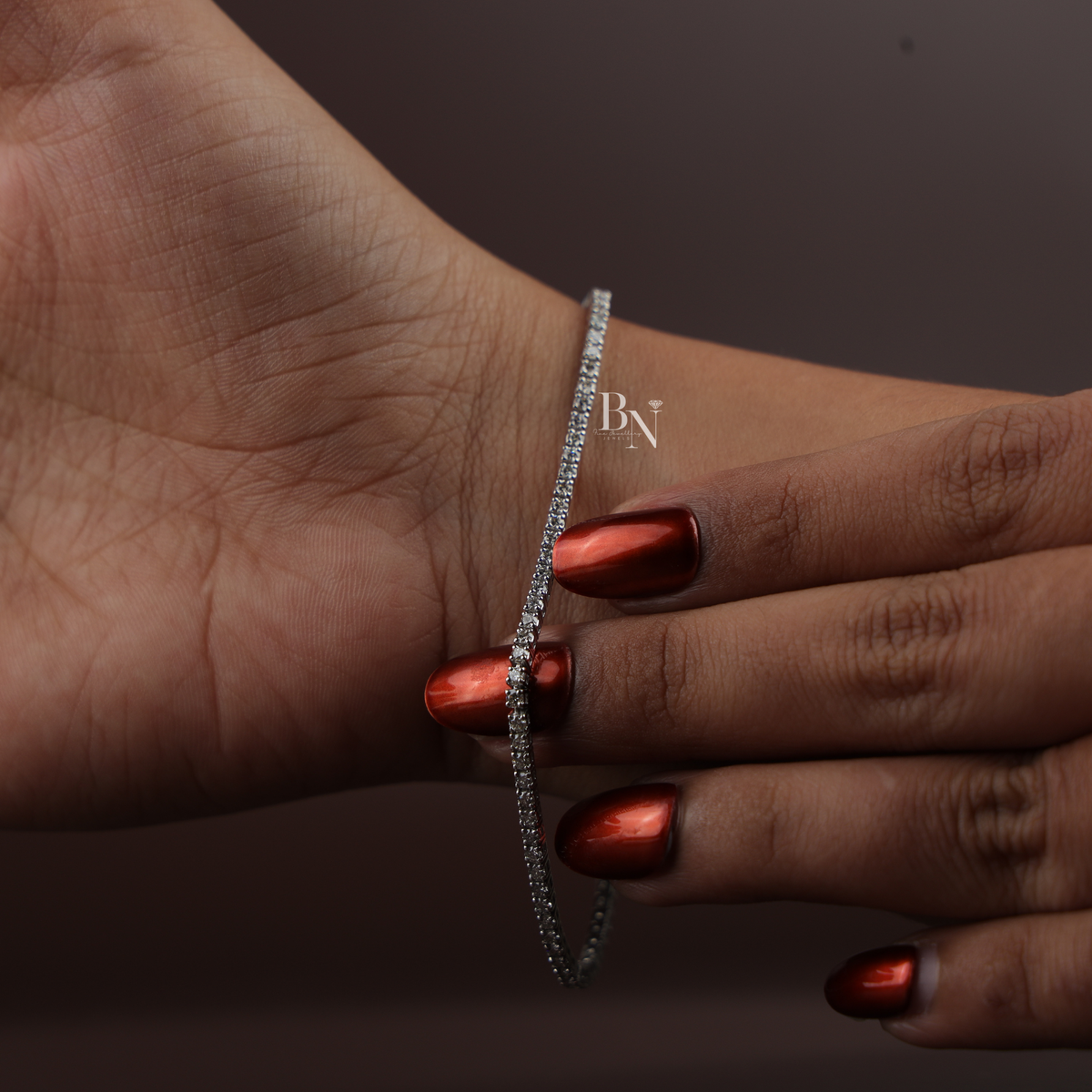 2 CTW Lab Grown Diamond Tennis Bracelet, Round Cut Classic Diamond Wristband, Elegant Bridal Jewelry