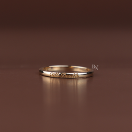 Till Death Wedding Band Set, 14K Gold Couple Rings, Matching Engraved Bands, Script Wedding Ring Set