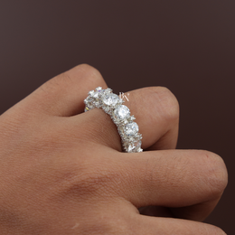 8.50 CT Full Eternity Band, Round Cut Lab Grown Diamond Wedding Ring, Shared Prong Eternity Ring