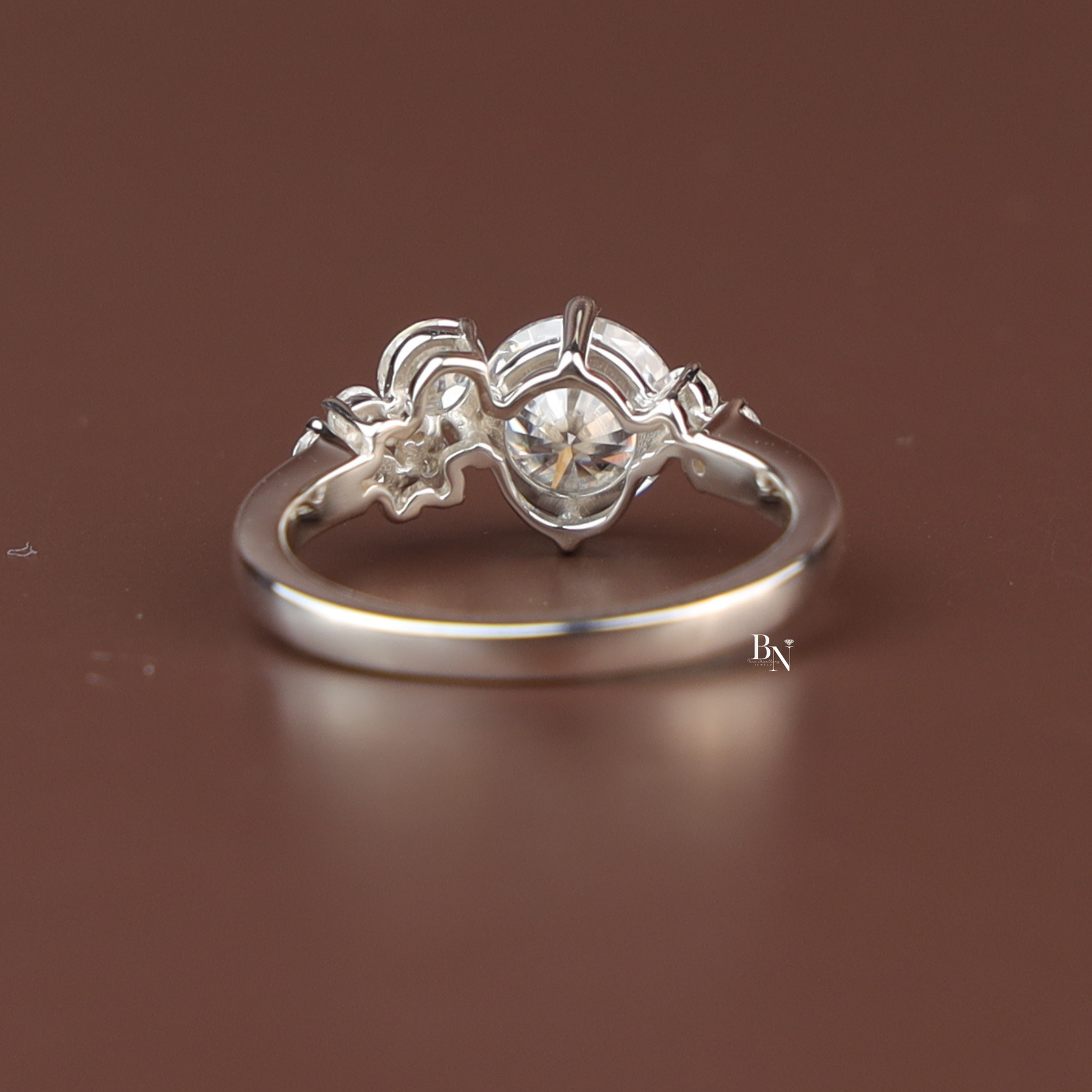 Cluster Ring, Lab Grown Diamond Ring, Asymmetrical Ring, White Gold Statement Ring, Unique Ring