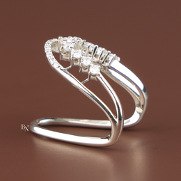 U Shape Lab Grown Diamond Wedding Band, Curved Contour Stacking Ring, Round Cut Diamond Ring Enhancer