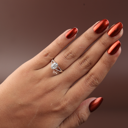1 Ct Oval Lab Diamond Engagement Ring, Bezel Set Split Shank Solitaire Ring, White Gold Tone