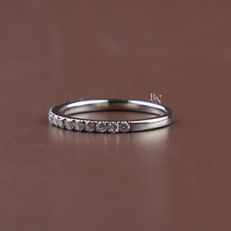 0.40ct Lab Grown Diamond Band, Round Cut Half Eternity Wedding Ring, Dainty Stackable Anniversary Ring