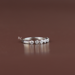 Lab Grown Diamond Wedding Band, 0.4 Ctw Round Stackable Ring, Dainty White Gold Band, Minimalist