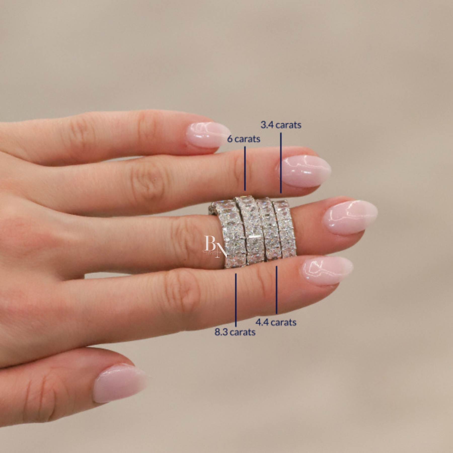Radiant Cut Lab Diamond Eternity Band, 3.10 TCW Low Profile Wedding Ring, Handmade Gold Brida