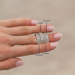 Radiant Cut Lab Diamond Eternity Band, 3.10 TCW Low Profile Wedding Ring, Handmade Gold Brida