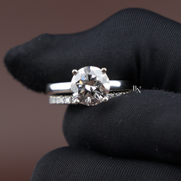 2ct Round Lab Grown Diamond Engagement Ring, 4 Prong Solitaire Ring, Classic Minimalist