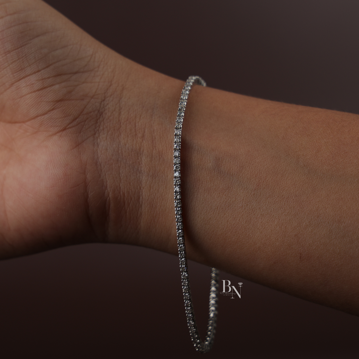 2 CTW Lab Grown Diamond Tennis Bracelet, Round Cut Classic Diamond Wristband, Elegant Bridal Jewelry