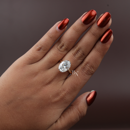6 Carat Oval Cut Lab Grown Diamond Engagement Ring, Solitaire Gold Ring