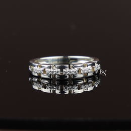 Lab Grown Diamond Unisex Band, Geometric Link Wedding Ring,0.25 ctw