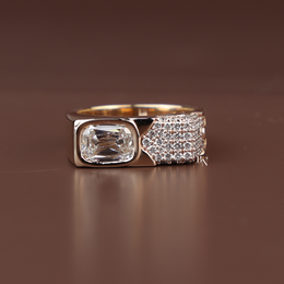 Mens Lab Grown Diamond Ring, Criss Cut Statement Ring, Gold Mens Ring, Hip Hop Luxury Jewelry