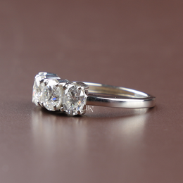 1.40ct Oval Lab Grown Diamond Band, 4 Stone Half Eternity Wedding Ring, Four Stone Anniversary Ring