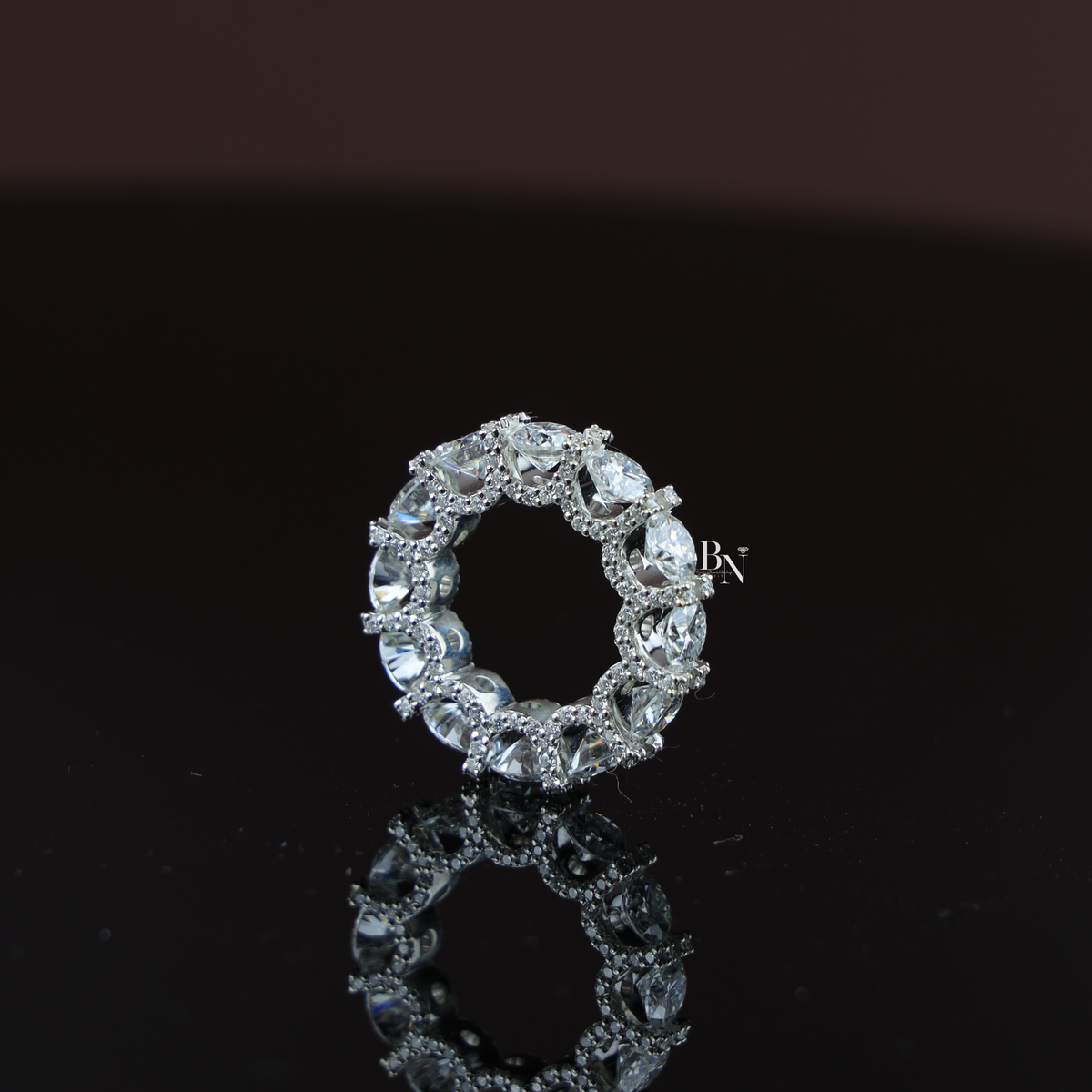 8.50 CT Full Eternity Band, Round Cut Lab Grown Diamond Wedding Ring, Shared Prong Eternity Ring