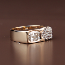 Mens Lab Grown Diamond Ring, Criss Cut Statement Ring, Gold Mens Ring, Hip Hop Luxury Jewelry