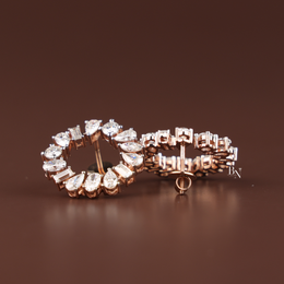 Lab Grown Diamond Open Circle Earrings, Mixed Cut Diamond Studs, Diamond Wreath Earrings