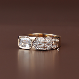 Mens Lab Grown Diamond Ring, Criss Cut Statement Ring, Gold Mens Ring, Hip Hop Luxury Jewelry