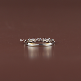 Lab Grown Diamond Wedding Band, 0.4 Ctw Round Stackable Ring, Dainty White Gold Band, Minimalist
