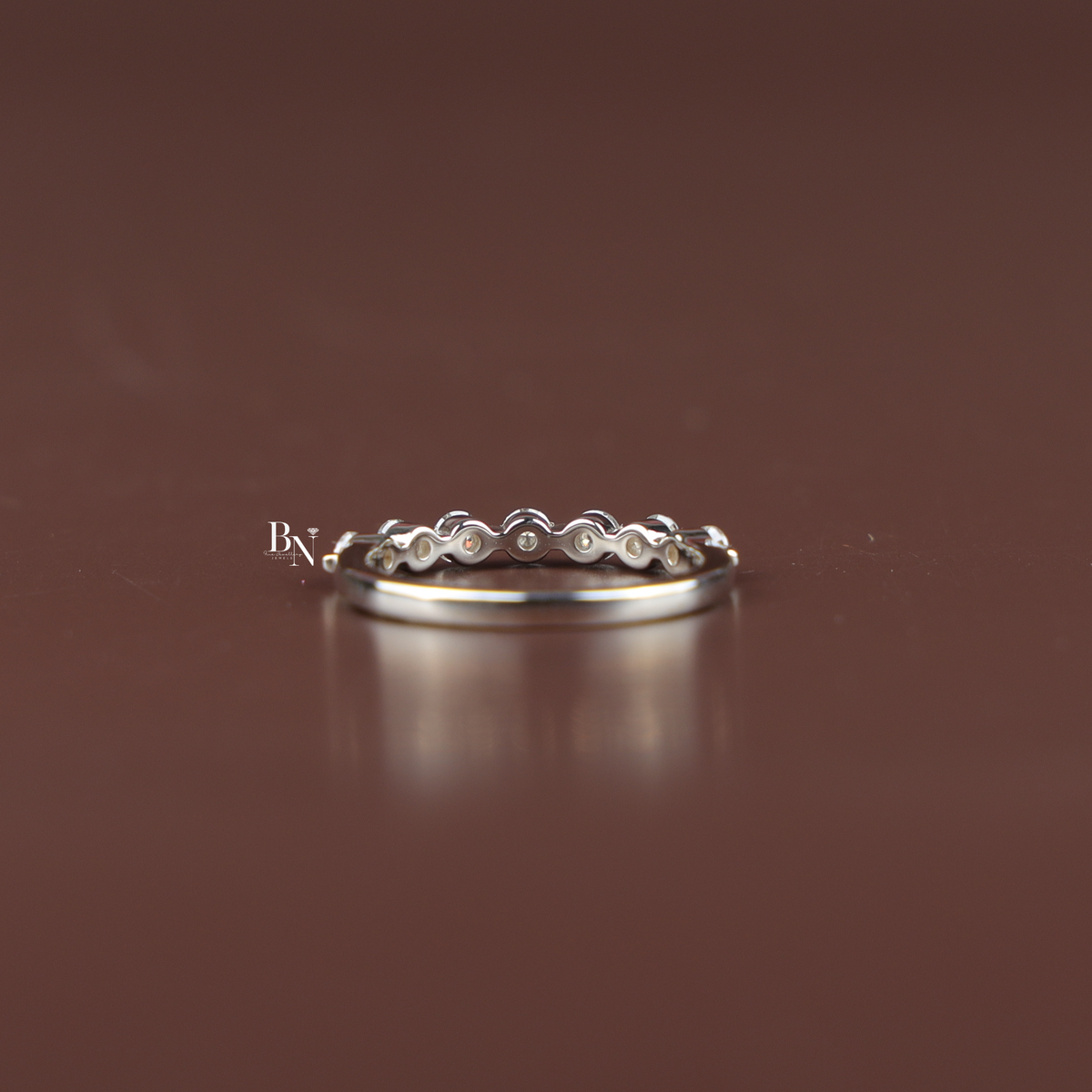 Lab Grown Diamond Wedding Band, 0.4 Ctw Round Stackable Ring, Dainty White Gold Band, Minimalist