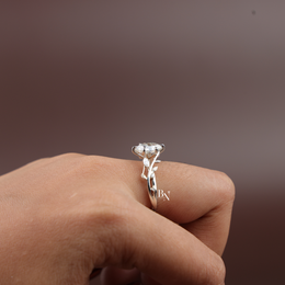 1 Carat Dutch Marquise Lab Grown Diamond Ring, Nature Inspired Vine Engagement Ring