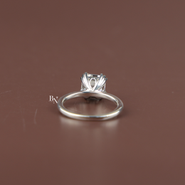 2ct Asscher Cut Engagement Ring, Lab Grown Diamond Solitaire, Tulip Basket Setting, Double Claw Prong