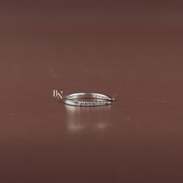 Open Lab-Grown Diamond Ring, Minimalist Stacking Gap Band, Delicate Pavé Diamond Ring