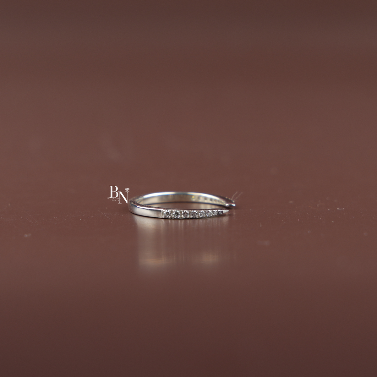 Open Lab-Grown Diamond Ring, Minimalist Stacking Gap Band, Delicate Pavé Diamond Ring