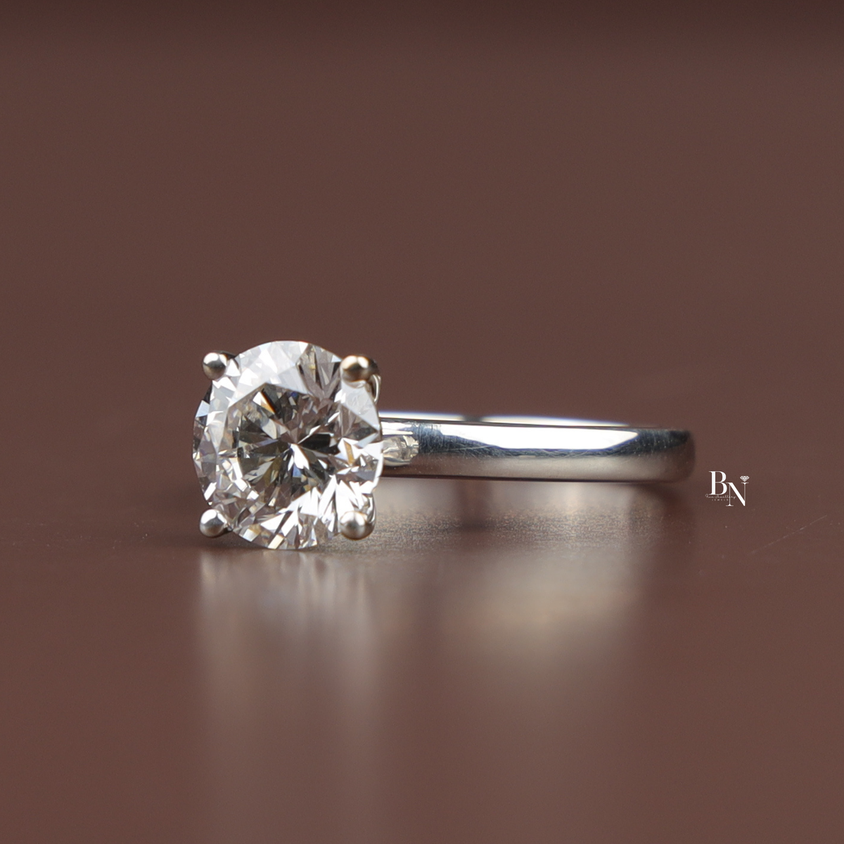 2ct Round Lab Grown Diamond Engagement Ring, 4 Prong Solitaire Ring, Classic Minimalist